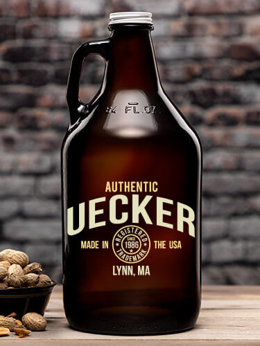 Authentic Brand Amber Color Printed Growler