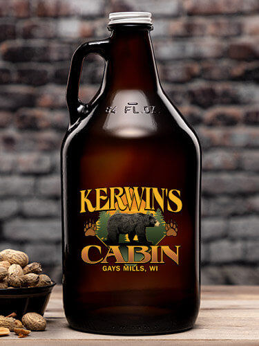 Bear Cabin Amber Color Printed Growler