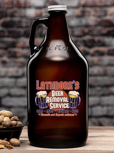 Beer Removal Amber Color Printed Growler