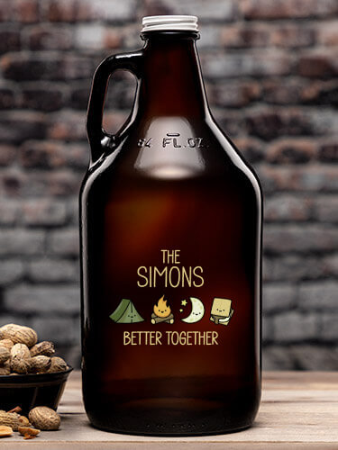 Better Together Camping Amber Color Printed Growler