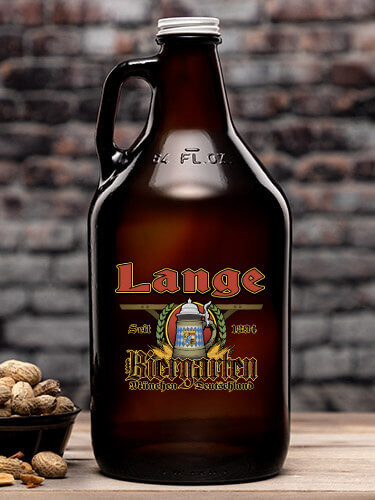 Biergarten Amber Color Printed Growler