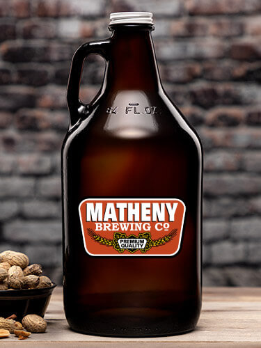 Brewing Company Amber Color Printed Growler