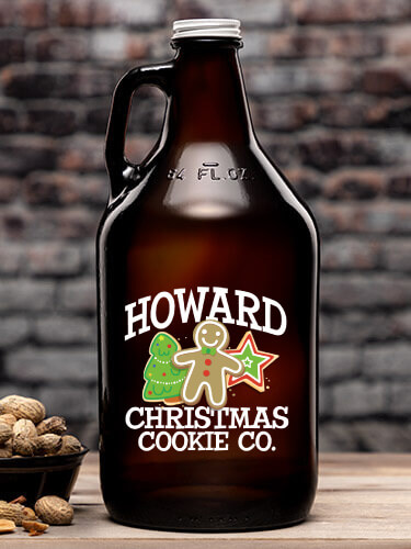 Christmas Cookie Company Amber Color Printed Growler