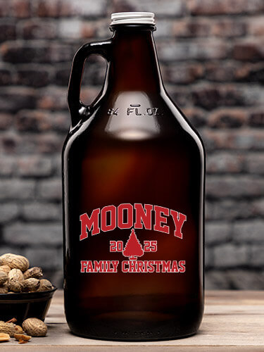 Christmas Varsity Amber Color Printed Growler