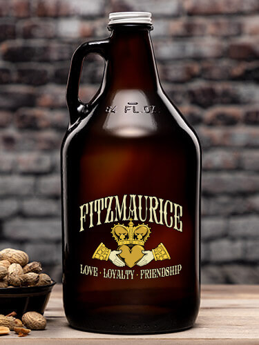 Claddagh Amber Color Printed Growler