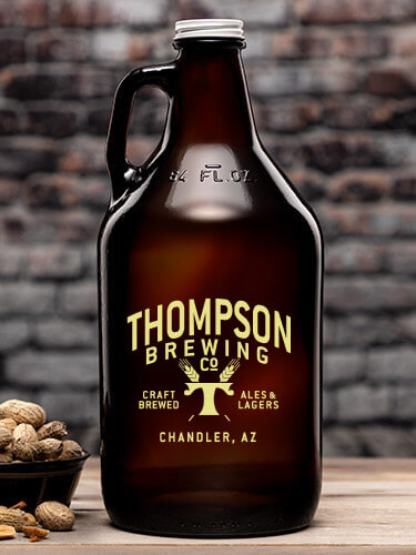 Classic Brewing Company Amber Color Printed Growler