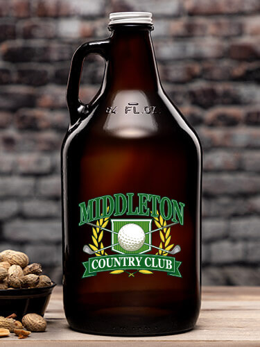 Classic Country Club Amber Color Printed Growler
