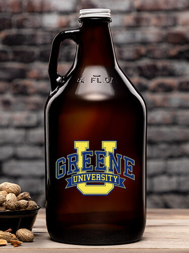 Classic University Amber Color Printed Growler