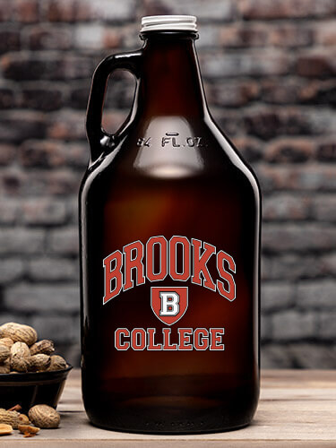 College Amber Color Printed Growler
