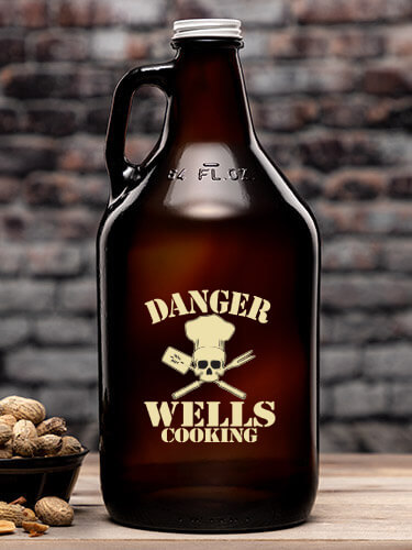 Cooking Danger Amber Color Printed Growler