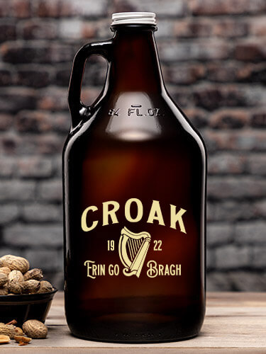 Erin Go Bragh Amber Color Printed Growler