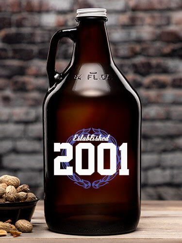 Established Amber Color Printed Growler