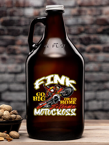 Extreme Motocross Amber Color Printed Growler