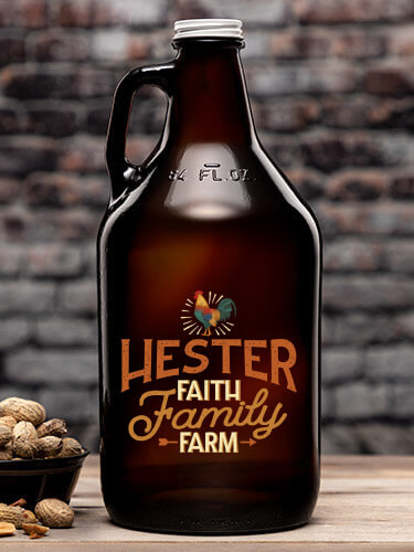 Faith Family Farm Amber Color Printed Growler