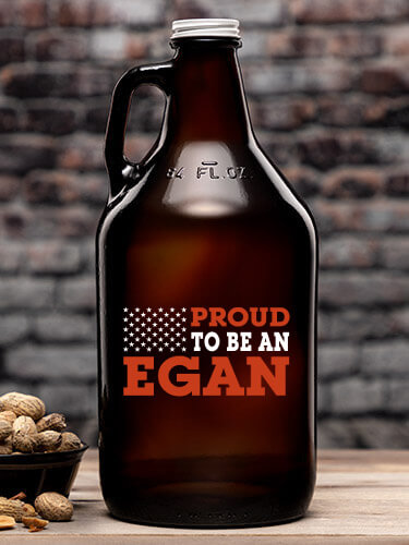 Family Flag Amber Color Printed Growler