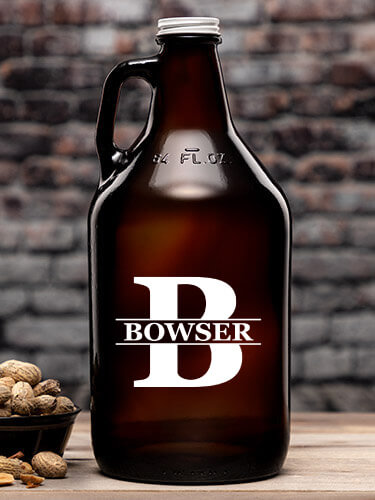 Family Monogram Amber Color Printed Growler