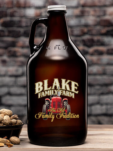 Farming Family Tradition Amber Color Printed Growler