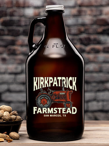 Farmstead Amber Color Printed Growler