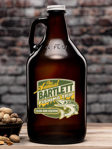 Fishing Trip Amber Color Printed Growler