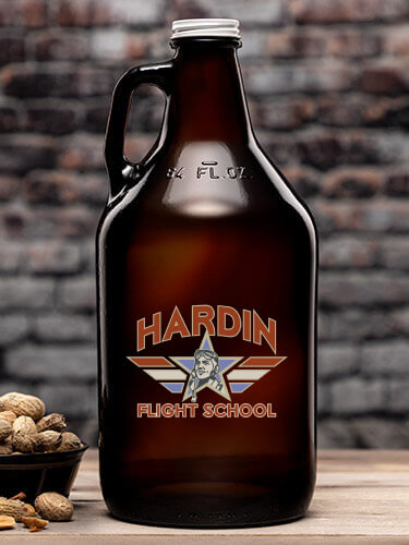 Flight School Amber Color Printed Growler