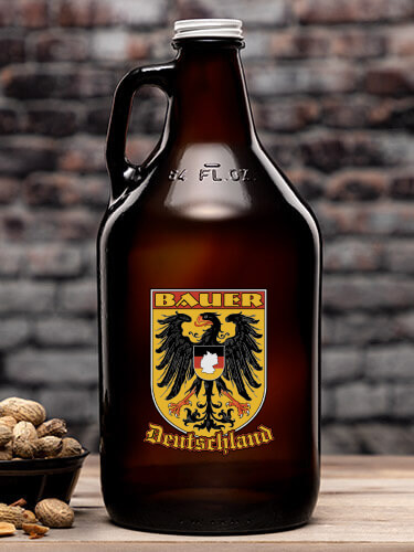 German Eagle Amber Color Printed Growler