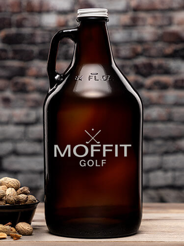 Golf Amber Color Printed Growler