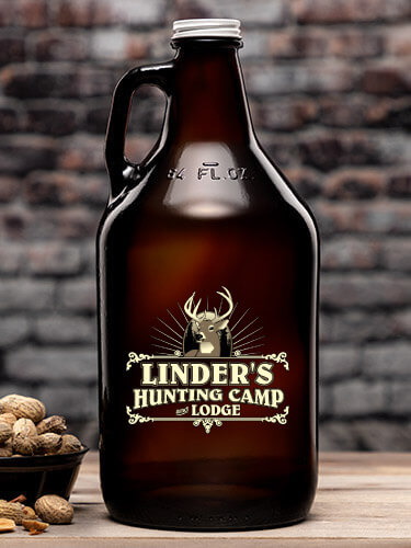 Hunting Camp Amber Color Printed Growler