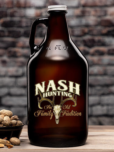 Hunting Family Tradition Amber Color Printed Growler