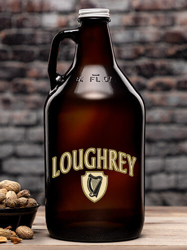 Irish Harp Amber Color Printed Growler