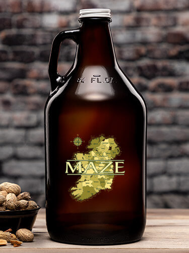 Irish Heritage Amber Color Printed Growler