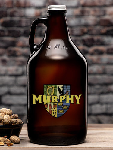 Irish Provinces Amber Color Printed Growler