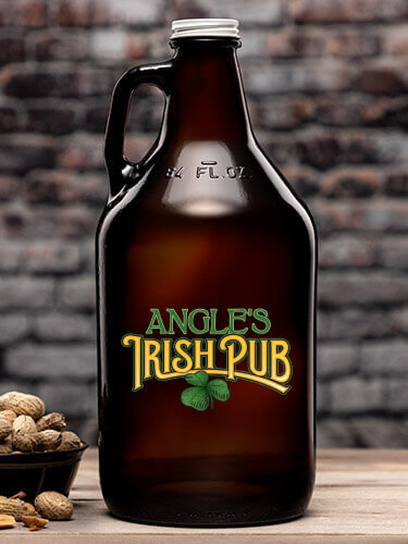 Irish Pub Amber Color Printed Growler