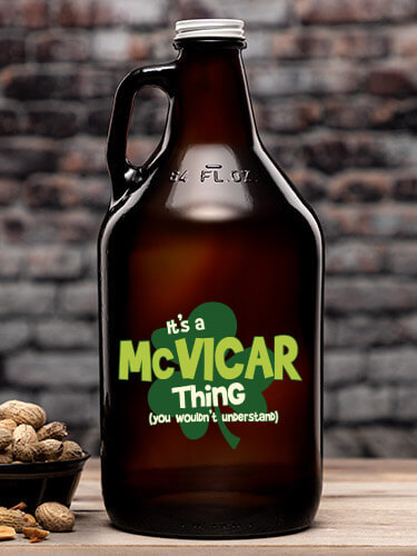 Irish Thing Amber Color Printed Growler