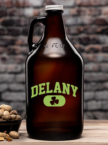 Irish Varsity Amber Color Printed Growler