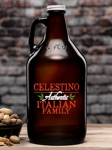 Italian Family Amber Color Printed Growler