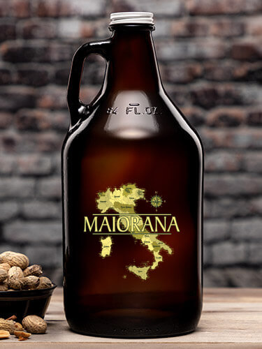 Italian Heritage Amber Color Printed Growler