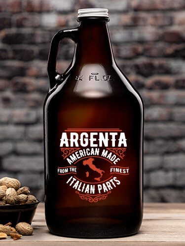 Italian Parts Amber Color Printed Growler