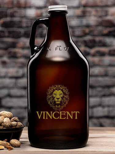 Lion Amber Color Printed Growler