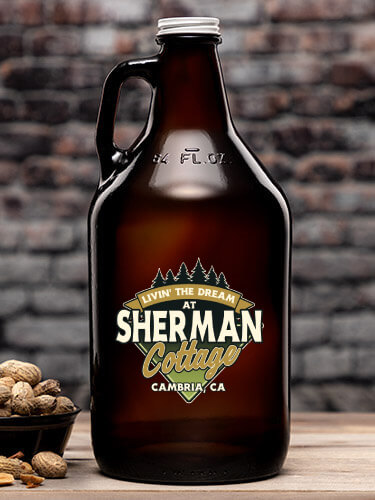 Livin' The Dream Cottage Amber Color Printed Growler