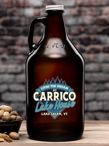 Livin' The Dream Lake House Amber Color Printed Growler