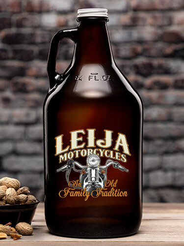 Motorcycle Family Tradition Amber Color Printed Growler