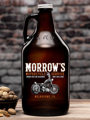 Motorcycle Service Amber Color Printed Growler