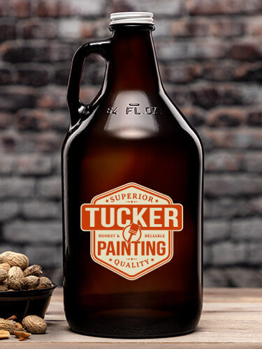 Painting Amber Color Printed Growler