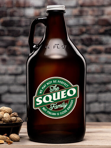 Perfectly Italian Amber Color Printed Growler
