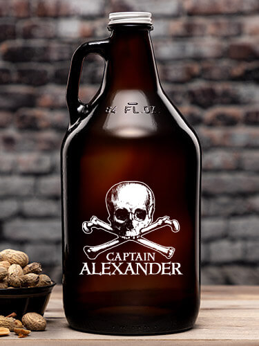 Pirate Captain Amber Color Printed Growler