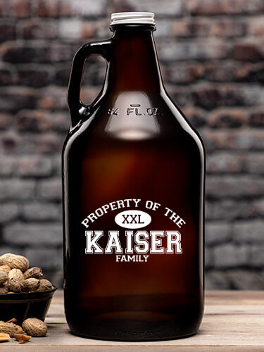 Property of Family Amber Color Printed Growler