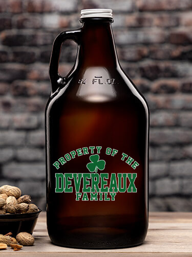 Property of Irish Amber Color Printed Growler