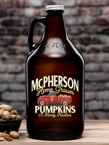 Pumpkins Amber Color Printed Growler