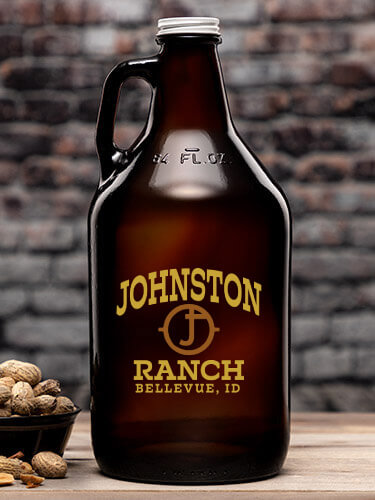 Ranch Monogram Amber Color Printed Growler