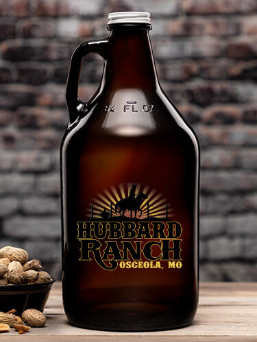 Ranch Amber Color Printed Growler